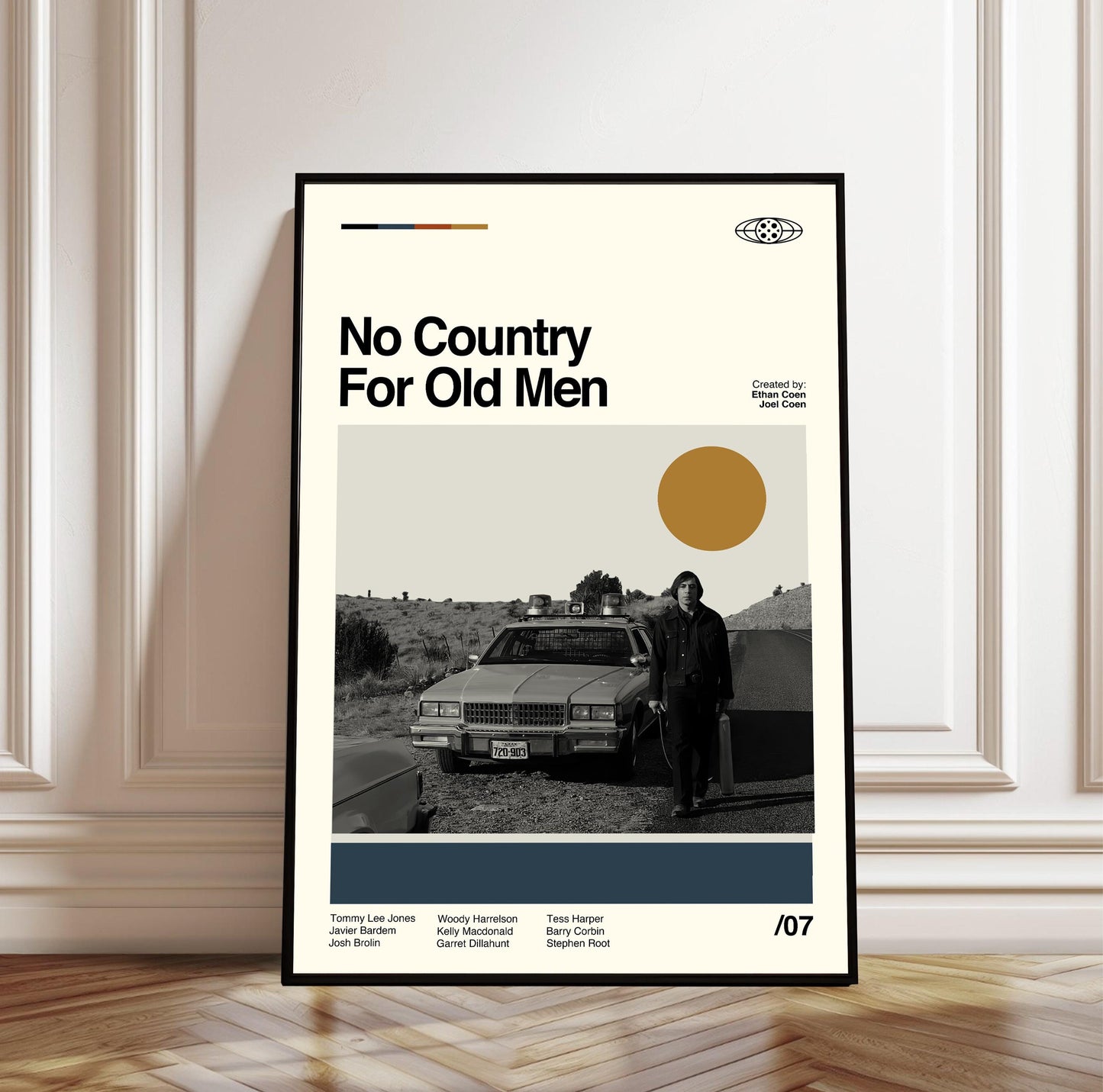 No Country for Old Men Poster – Minimalist Movie Print, Retro Wall Art