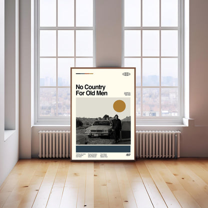 No Country for Old Men Poster – Minimalist Movie Print, Retro Wall Art
