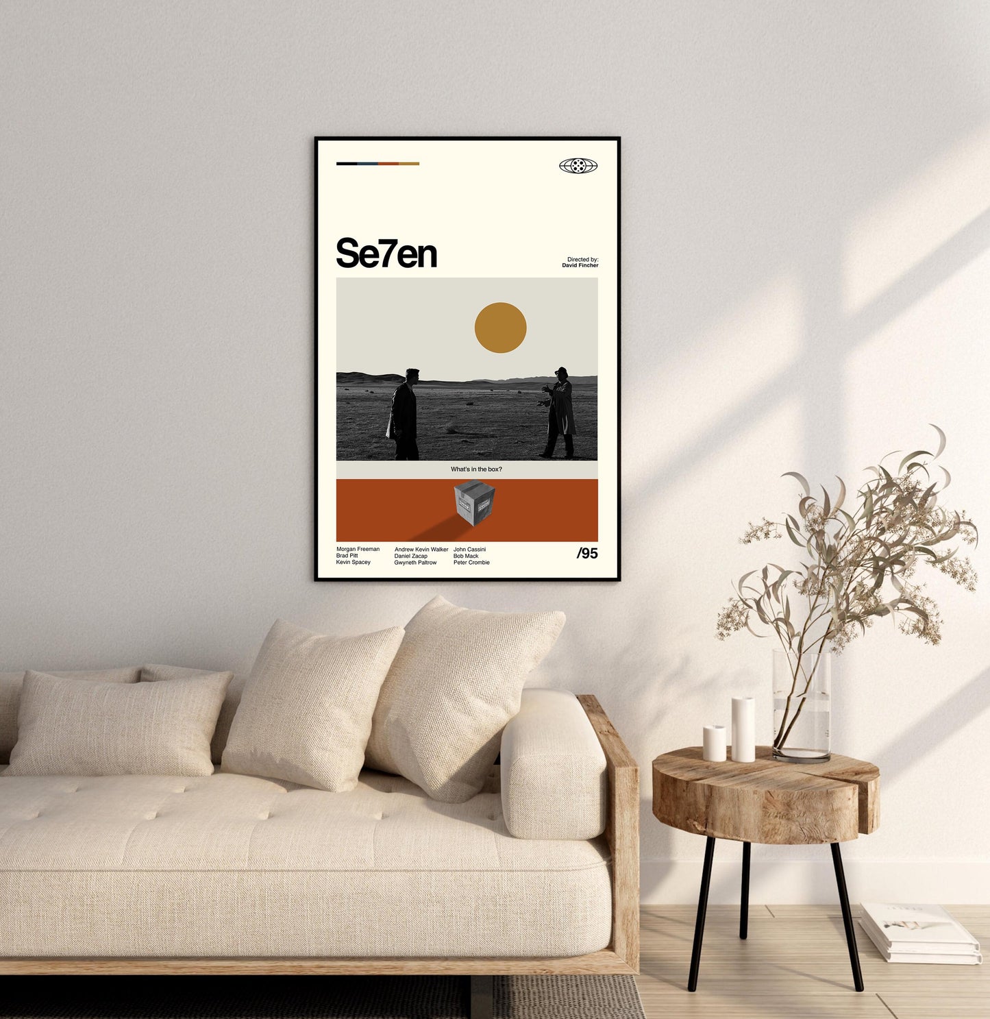 Se7en Movie Poster: Minimalist Mid-Century Modern Art Print