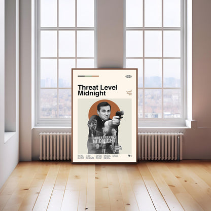 Threat Level Midnight Poster: Minimalist Mid-Century Modern Art Print