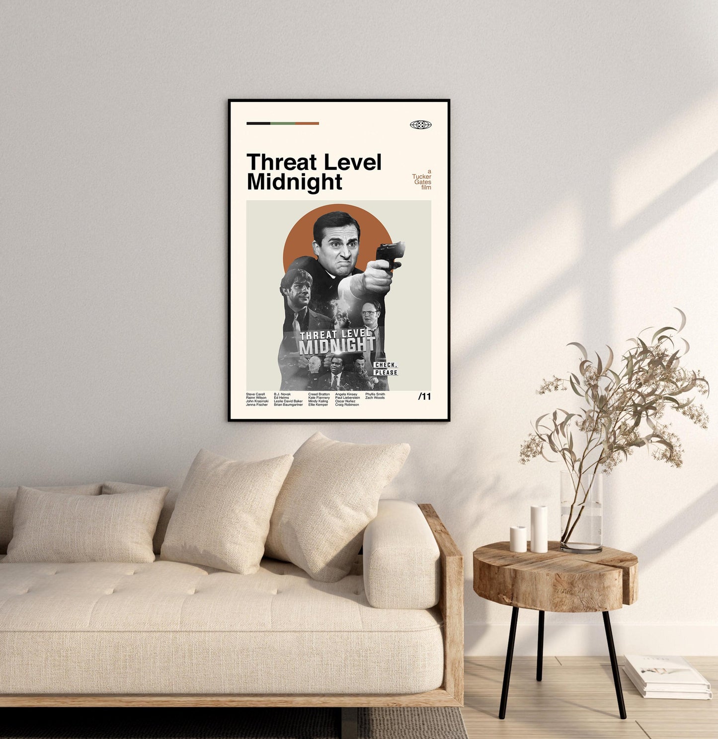 Threat Level Midnight Poster: Minimalist Mid-Century Modern Art Print