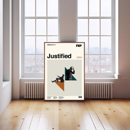 Justified TV Series Poster: Mid-Century Modern Minimalist Art Print
