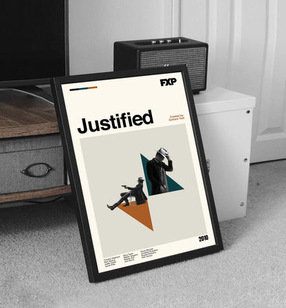 Justified TV Series Poster: Mid-Century Modern Minimalist Art Print