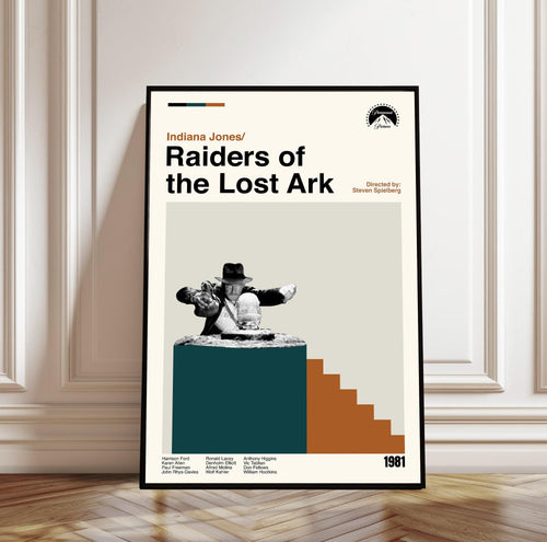 Raiders of the Lost Ark Poster - Movie Poster - Midcentury Modern Art - Minimalist Print - Retro Poster - Vintage Print - Gifts for him