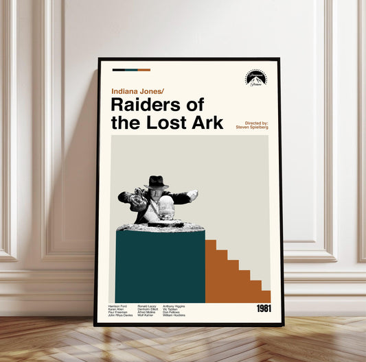 Raiders of the Lost Ark Poster - Movie Poster - Midcentury Modern Art - Minimalist Print - Retro Poster - Vintage Print - Gifts for him