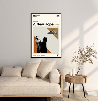 Star Wars: A New Hope - Midcentury Modern Minimalist Movie Poster