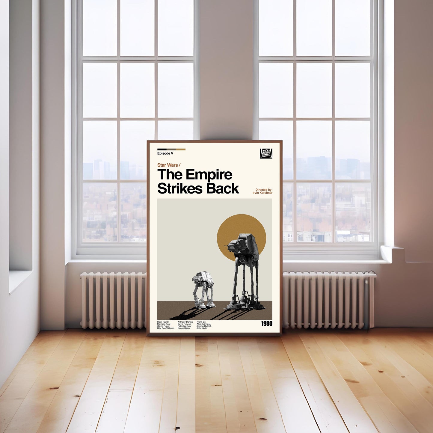 Empire Strikes Back Poster: Mid-Century Modern Star Wars Print