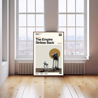 Empire Strikes Back Poster: Mid-Century Modern Star Wars Print