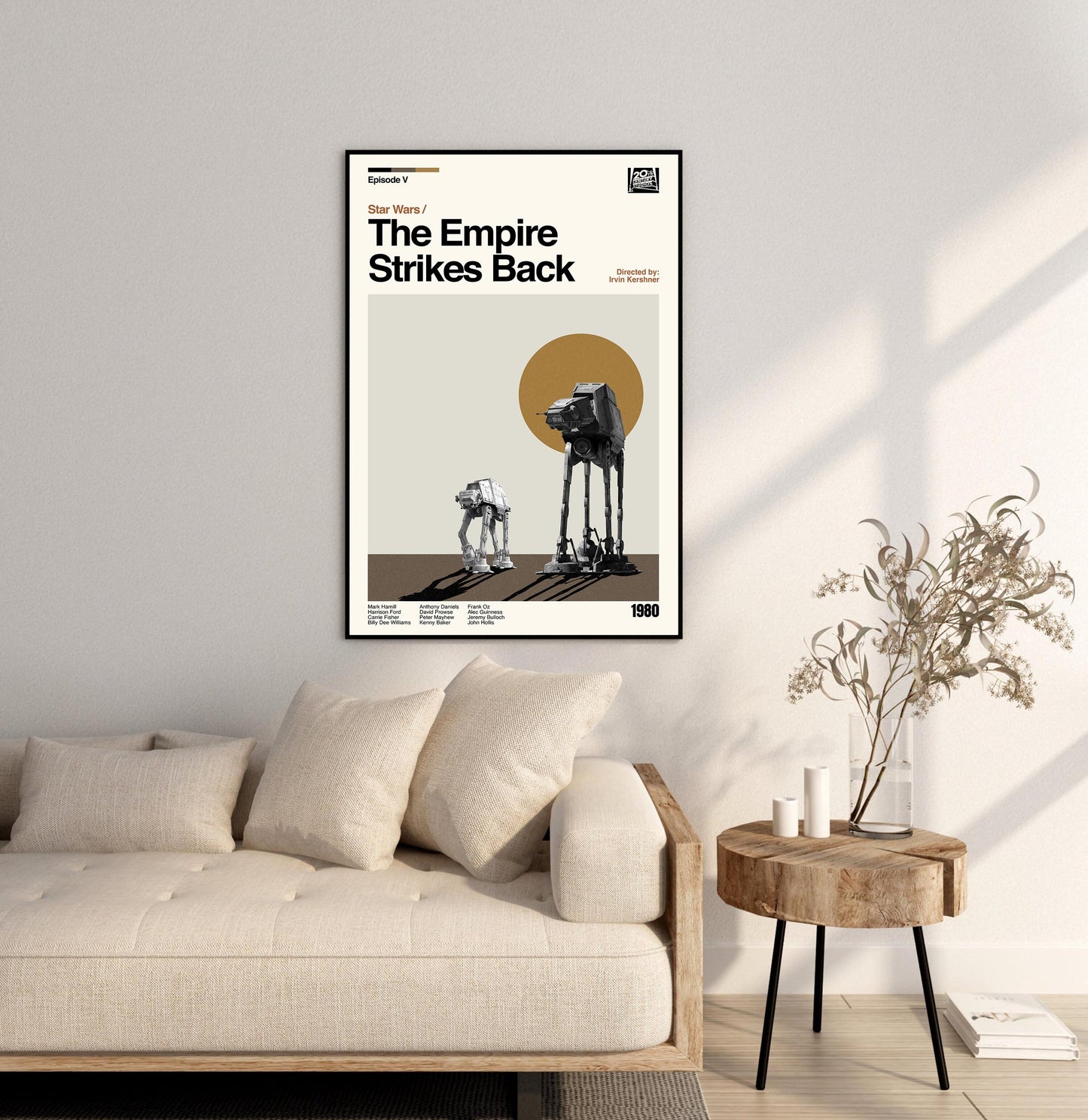 Empire Strikes Back Poster: Mid-Century Modern Star Wars Print