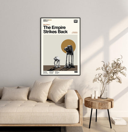 Empire Strikes Back Poster: Mid-Century Modern Star Wars Print