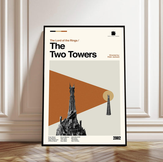 The Two Towers Movie Poster - Midcentury Modern Minimalist Print