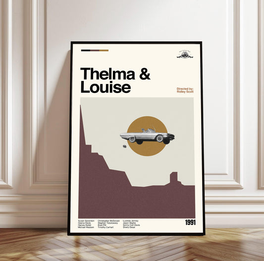 Thelma & Louise Movie Poster: Minimalist Mid-Century Modern Art Print