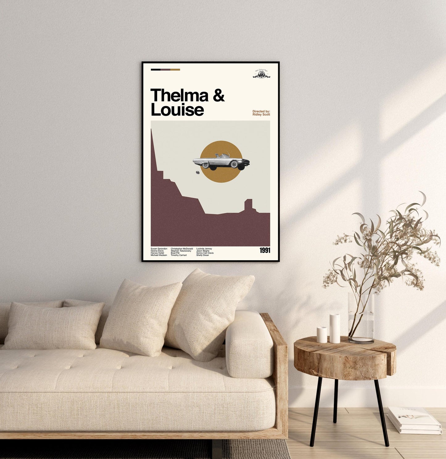 Thelma & Louise Movie Poster: Minimalist Mid-Century Modern Art Print