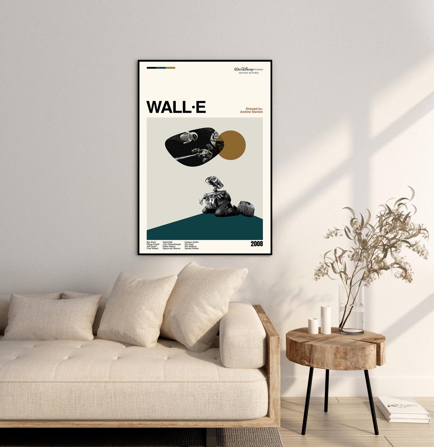 Wall-E Movie Poster: Mid-Century Modern Minimalist Art Print