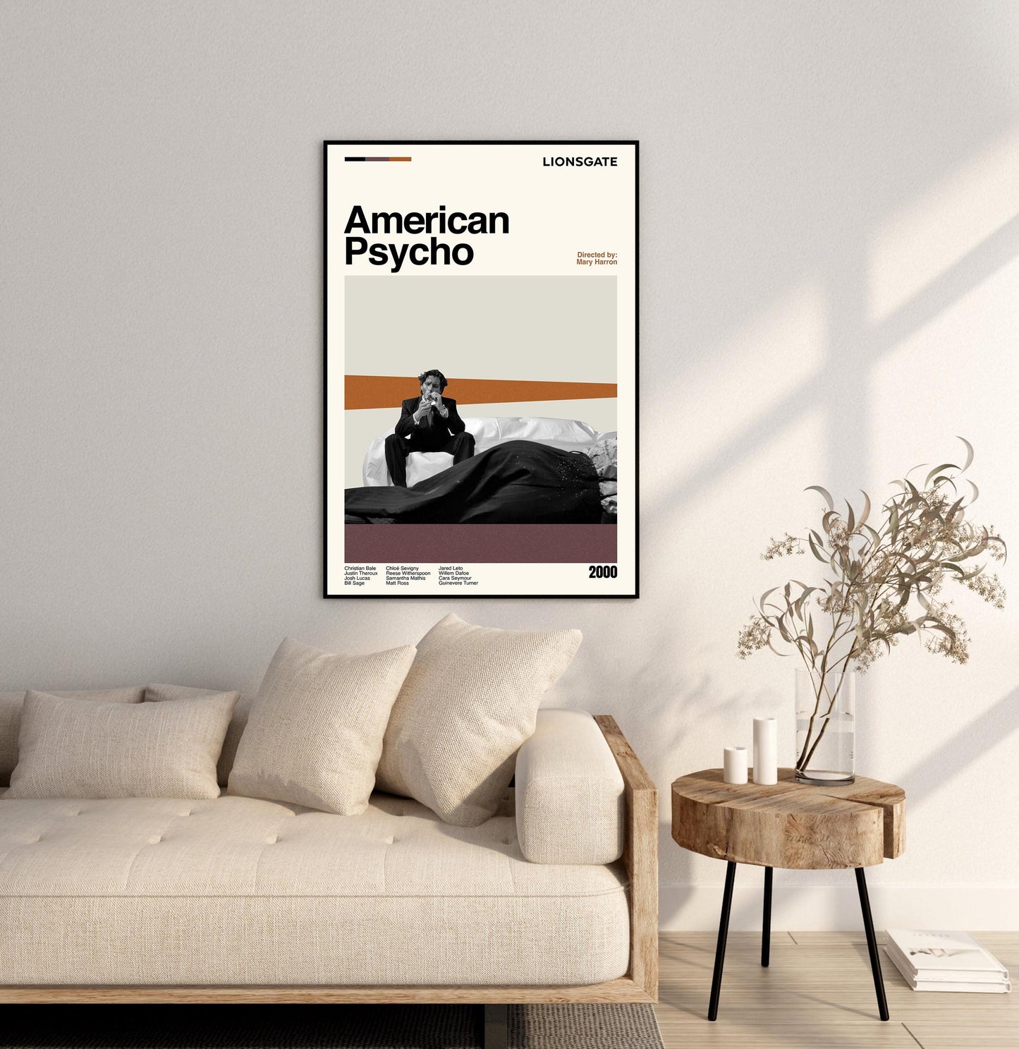 American Psycho Poster - Midcentury Modern Minimalist Movie Print