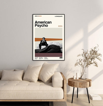 American Psycho Poster - Midcentury Modern Minimalist Movie Print
