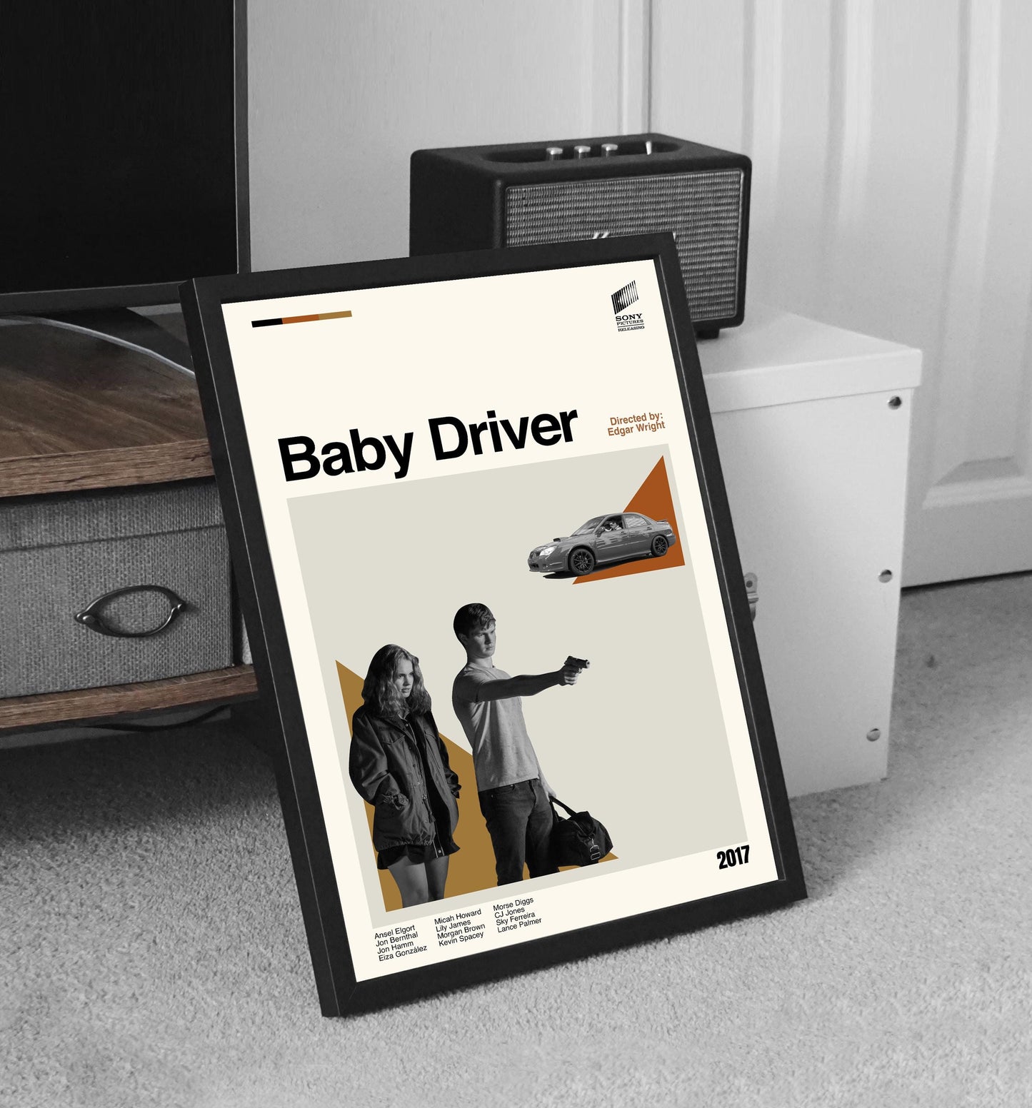 Baby Driver Movie Poster – Minimalist Mid-Century Modern Print