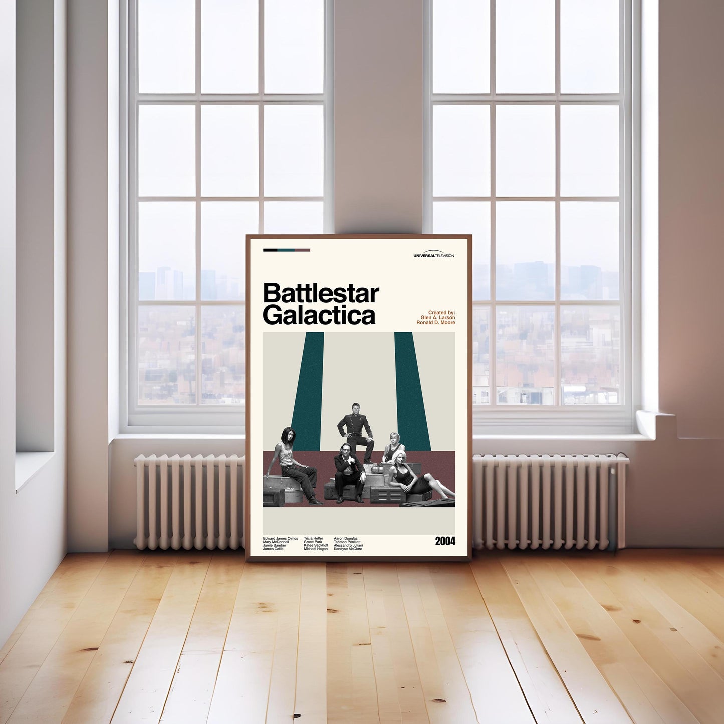 Battlestar Galactica Poster – Mid-Century Modern TV Series Print