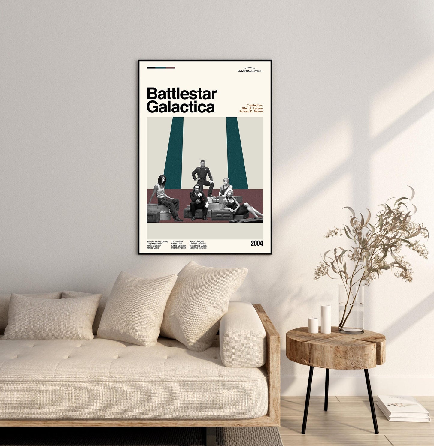 Battlestar Galactica Poster – Mid-Century Modern TV Series Print