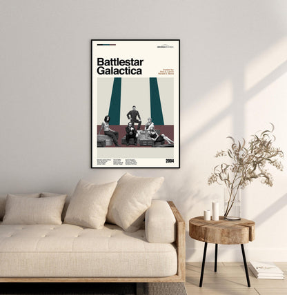 Battlestar Galactica Poster – Mid-Century Modern TV Series Print