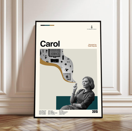 Carol Poster - Movie Poster - Midcentury Modern Art - Minimalist Print - Retro Poster - Vintage Print - Wall Art - Gifts for him