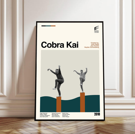 Cobra Kai Poster - Tv Series Poster - Midcentury Modern Art - Minimalist Print - Retro Poster - Vintage Print - Wall Art - Gifts for him