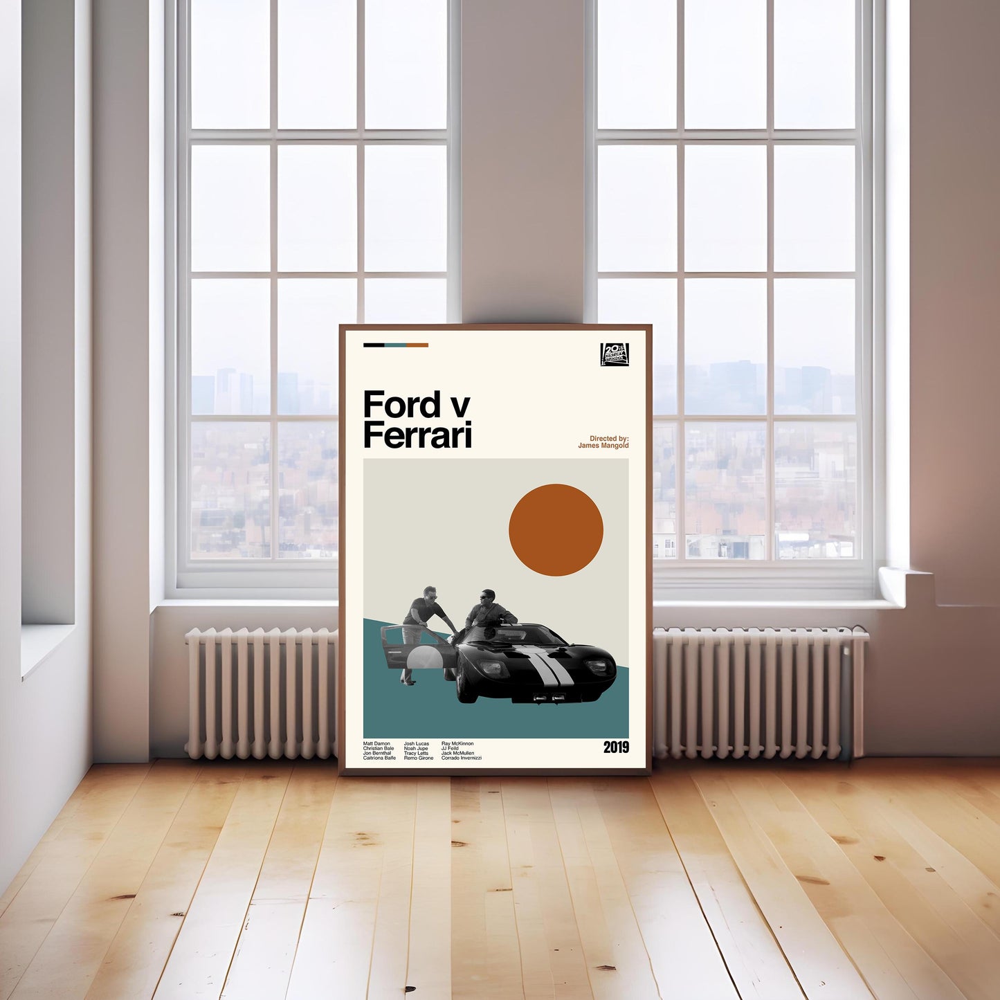 Ford v Ferrari Poster - Mid-Century Modern Movie Print