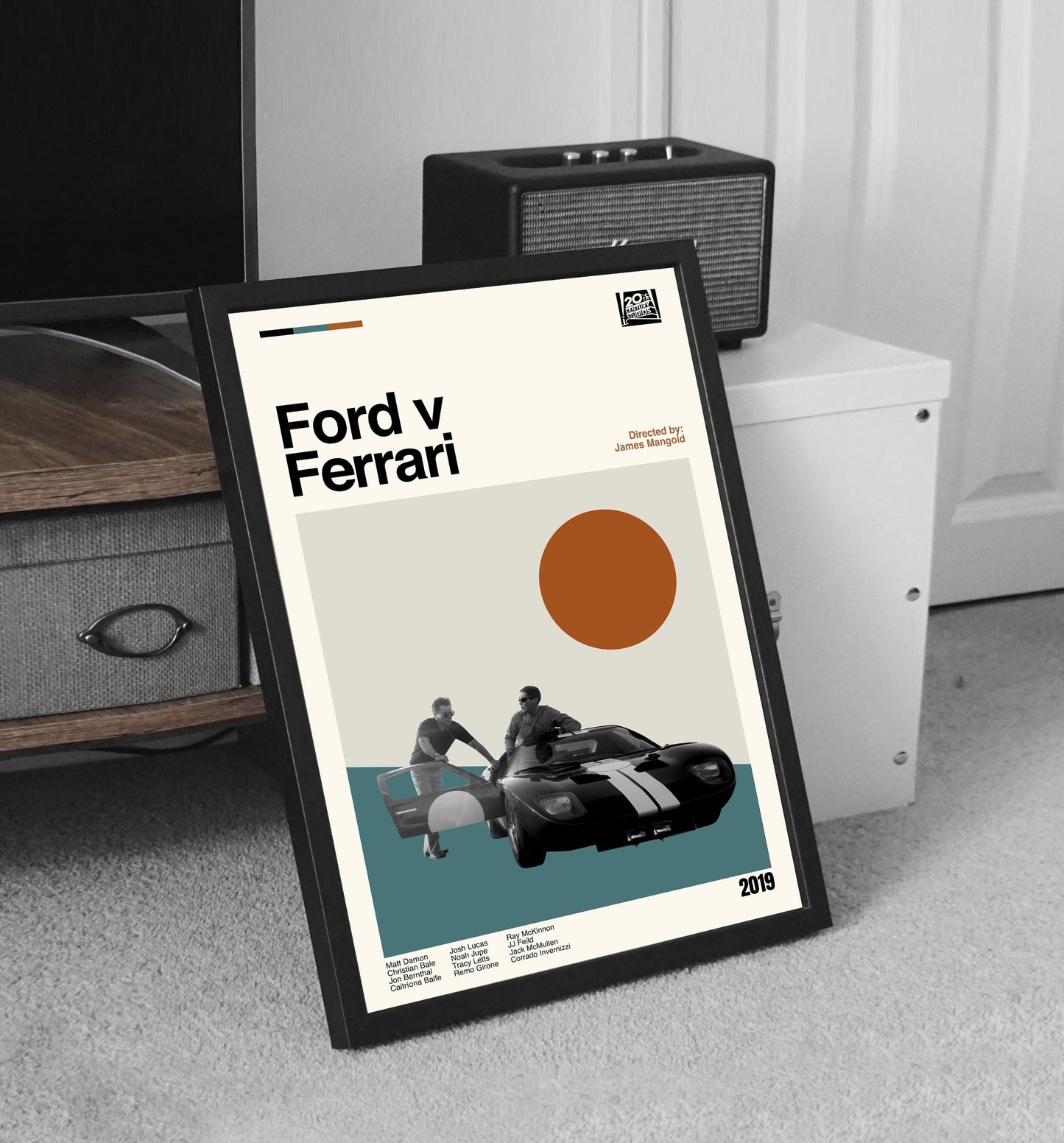 Ford v Ferrari Poster - Mid-Century Modern Movie Print