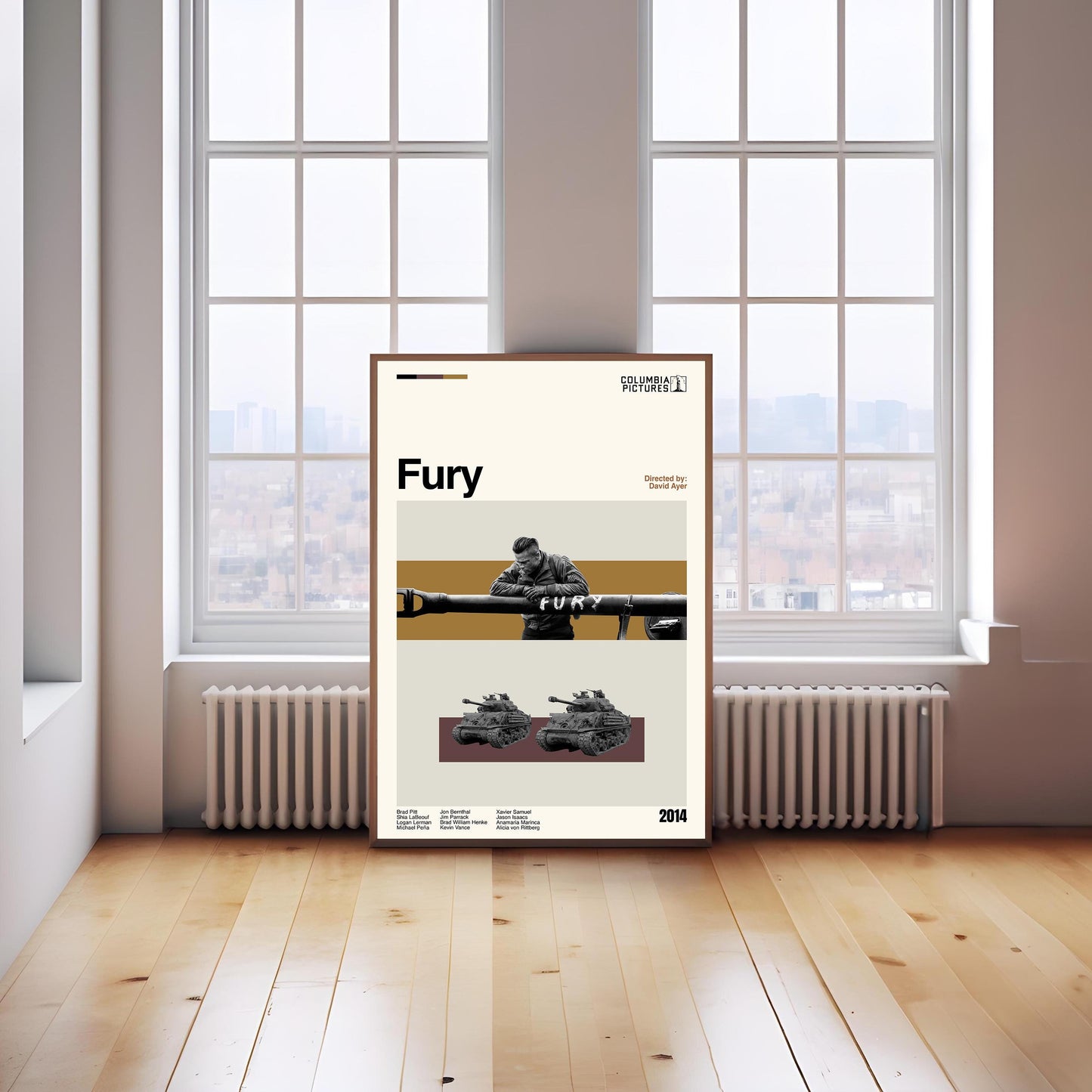 Fury Movie Poster: Mid-Century Modern Minimalist Art Print
