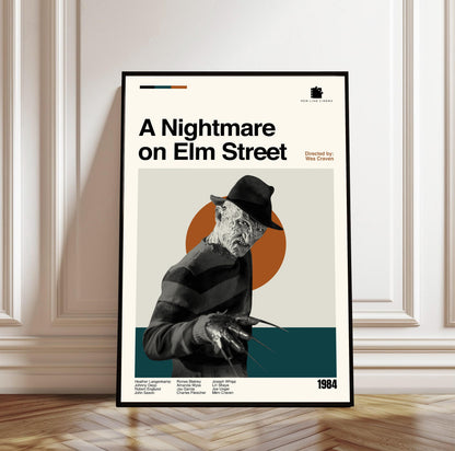 Nightmare on Elm Street Poster – Midcentury Modern Movie Art Print