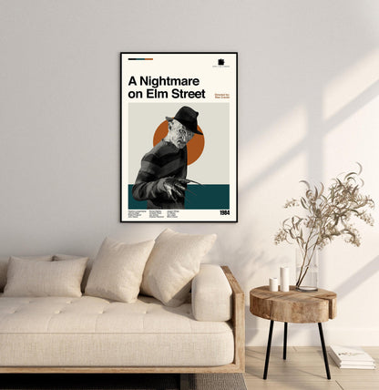 Nightmare on Elm Street Poster – Midcentury Modern Movie Art Print