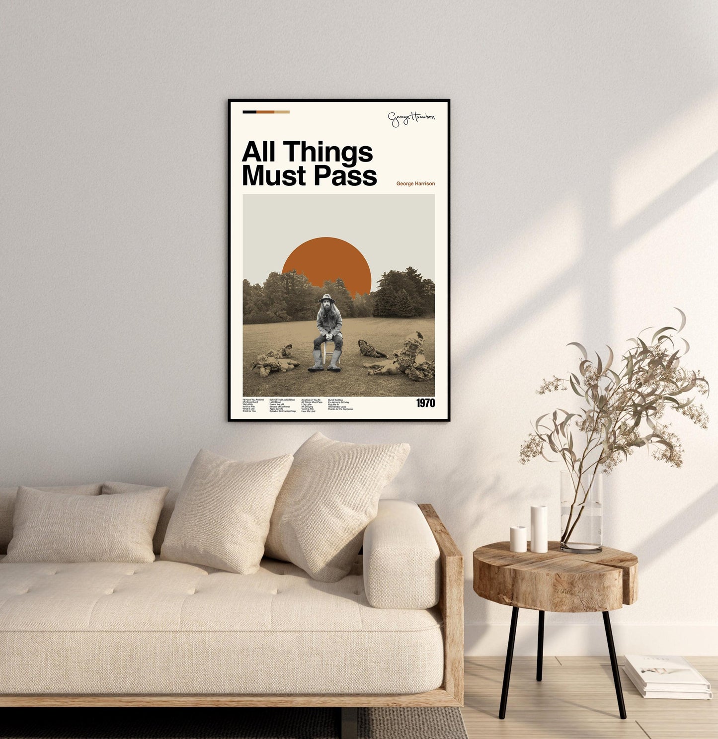 All Things Must Pass Poster: Mid-Century Modern Music Art Print