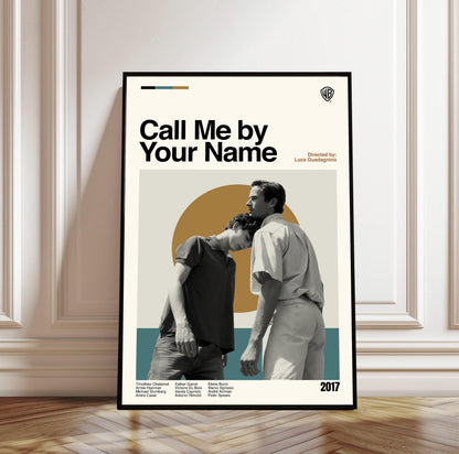 Call Me by Your Name Movie Poster: Mid-Century Modern Minimalist Art Print