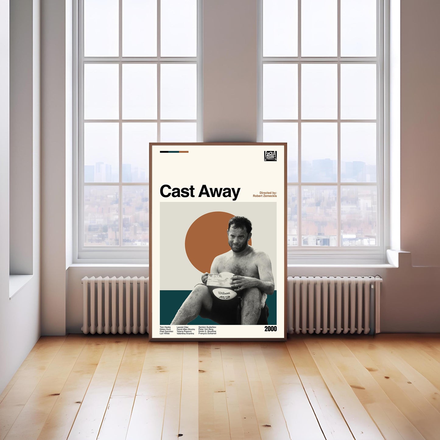 Cast Away Movie Poster: Mid-Century Modern Minimalist Art Print