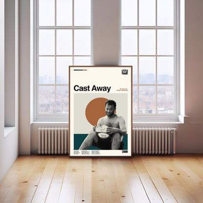 Cast Away Movie Poster: Mid-Century Modern Minimalist Art Print