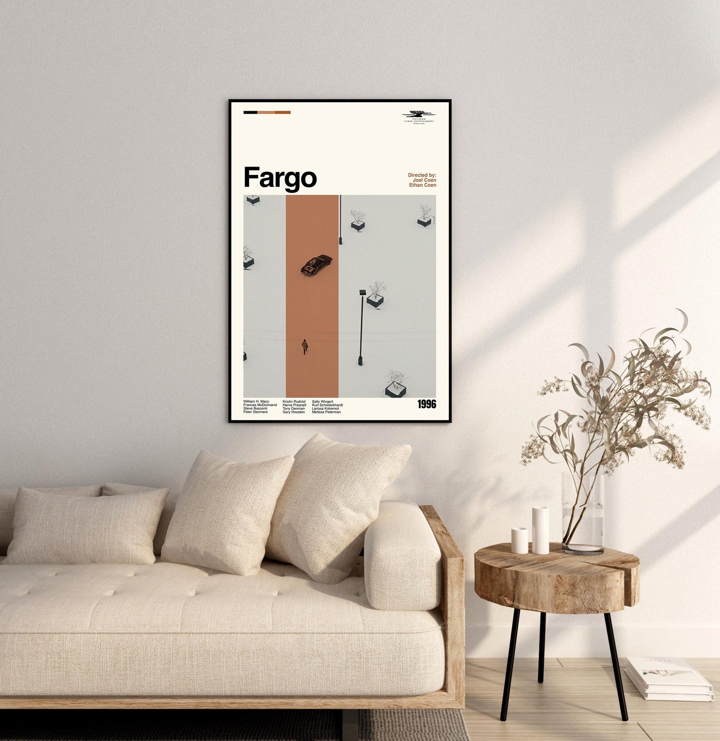 Fargo Poster - Movie Poster - Midcentury Modern Art - Minimalist Print - Retro Poster - Vintage Print Art - Wall Art - Gifts for him