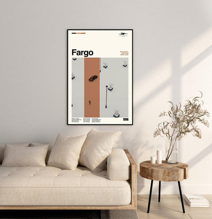 Fargo Poster - Movie Poster - Midcentury Modern Art - Minimalist Print - Retro Poster - Vintage Print Art - Wall Art - Gifts for him