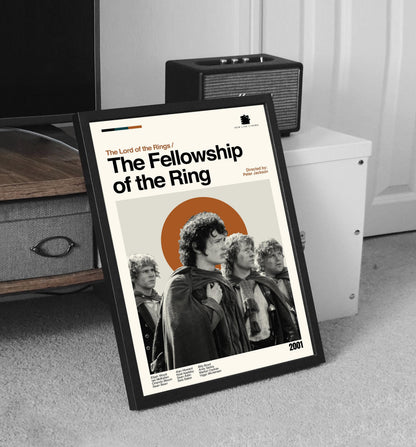 Fellowship of the Ring Poster: Mid-Century Modern Minimalist Art Print