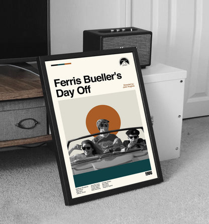 Ferris Bueller's Day Off Poster - Midcentury Modern Movie Print