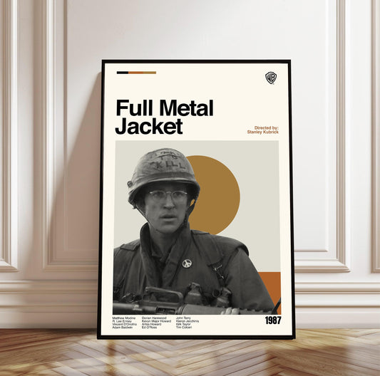 Full Metal Jacket Movie Poster: Mid-Century Modern Minimalist Print