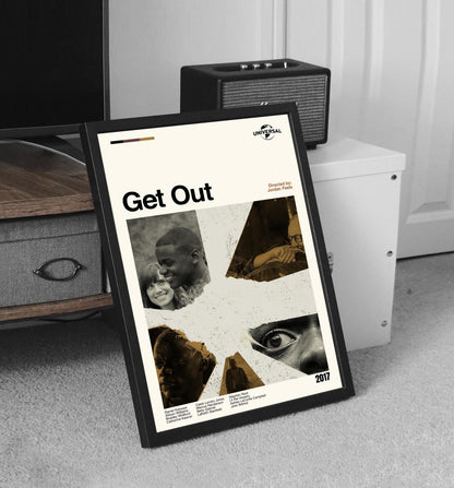 Get Out Movie Poster – Minimalist Mid-Century Modern Art Print