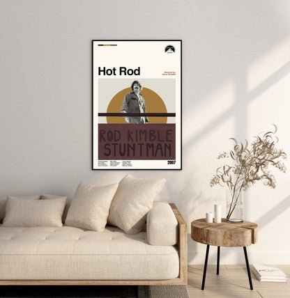 Hot Rod Poster - Movie Poster - Midcentury Modern Art - Minimalist Print - Retro Poster - Vintage Print - Wall Art - Gifts for him