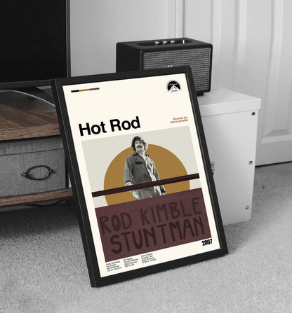 Hot Rod Poster - Movie Poster - Midcentury Modern Art - Minimalist Print - Retro Poster - Vintage Print - Wall Art - Gifts for him