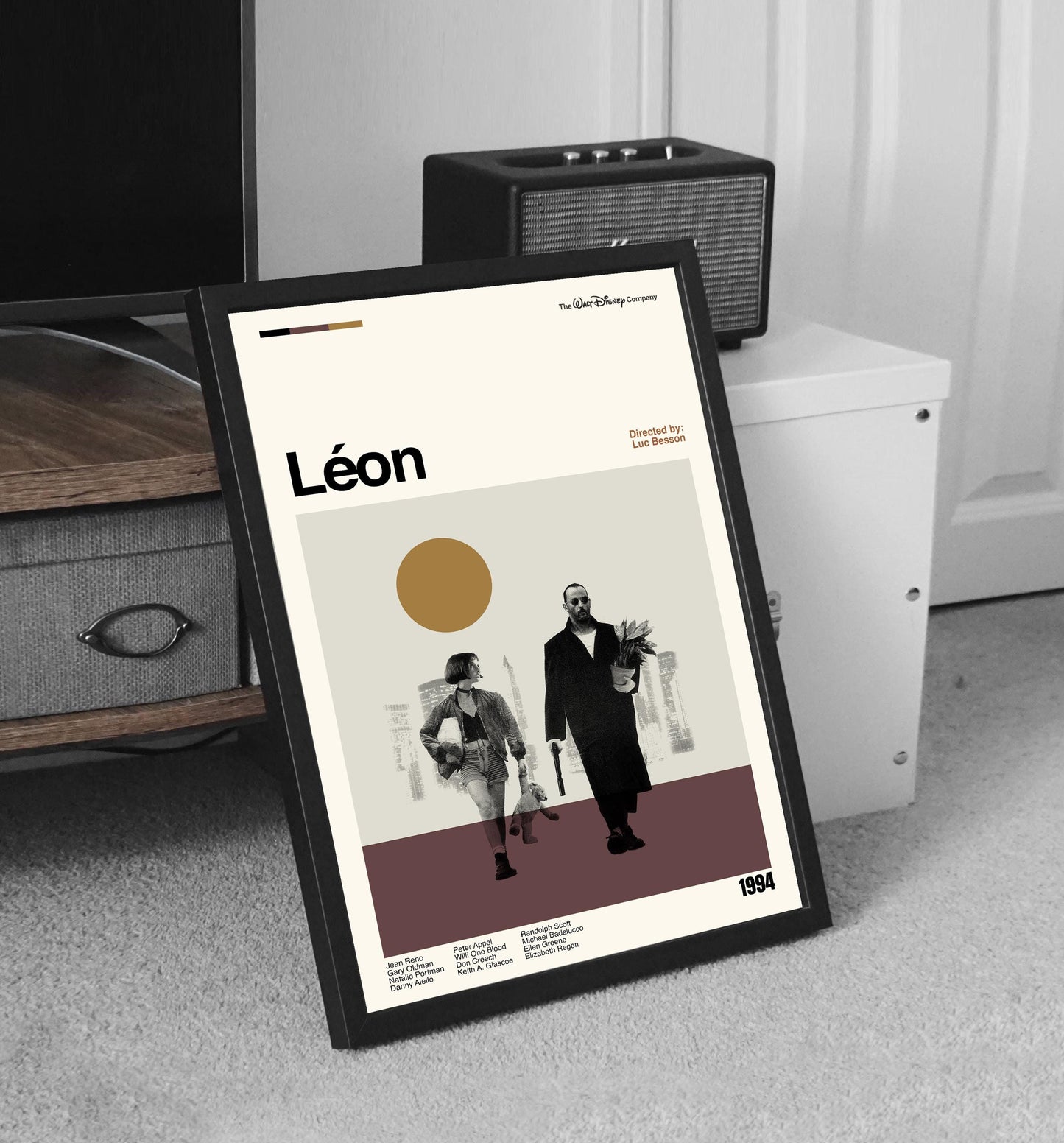 Léon Poster - Movie Poster - Midcentury Modern Art - Minimalist Print - Retro Poster - Vintage Print Art - Wall Art - Gift for him