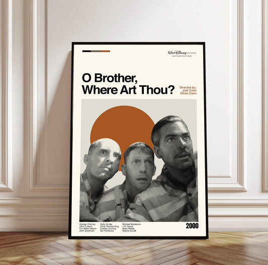 O Brother, Where Art Thou? Poster - Movie Poster - Midcentury Modern Art - Minimalist Print - Retro Poster - Vintage Print - Gifts for him