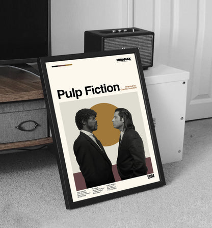 Pulp Fiction Movie Poster: Mid-Century Modern Minimalist Print