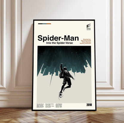 Spider-Man: Into the Spider-Verse Movie Poster - Midcentury Modern Minimalist Print