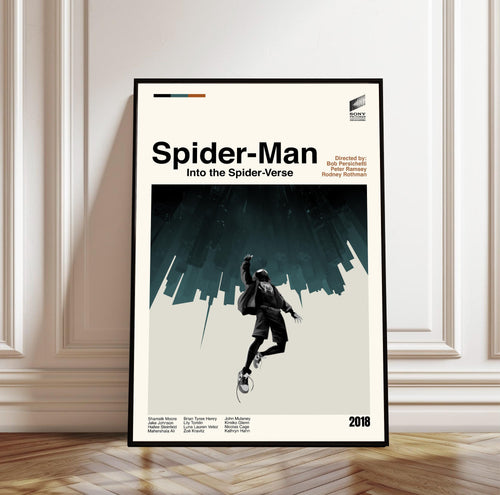 Spider-Man: Into the Spider-Verse Movie Poster - Midcentury Modern Minimalist Print