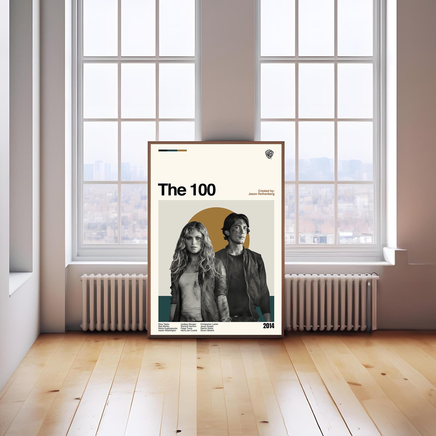 The 100 Poster: Mid-Century Modern Minimalist Print