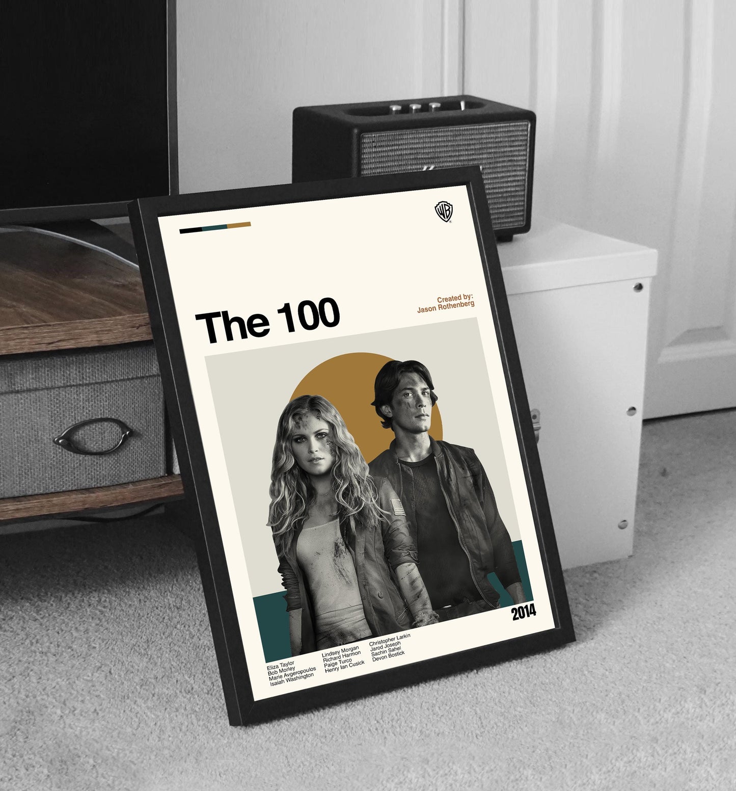 The 100 Poster: Mid-Century Modern Minimalist Print